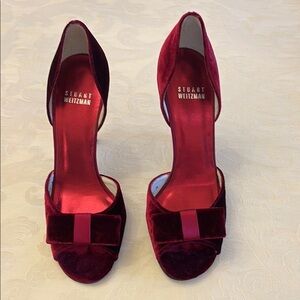 Stuart Weitzman Red Velvet Heels